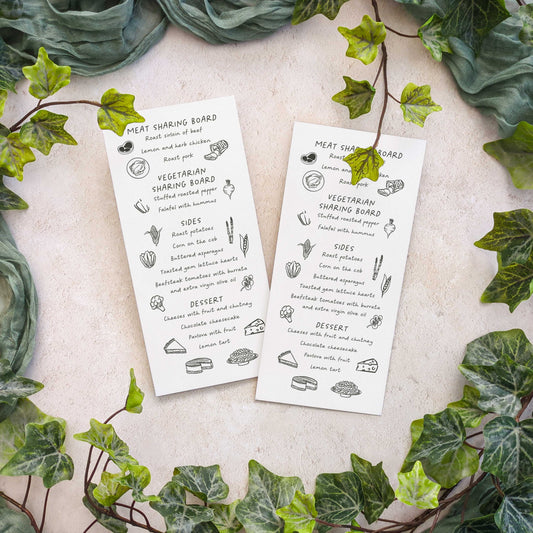 Wedding Doodles Menu Cards