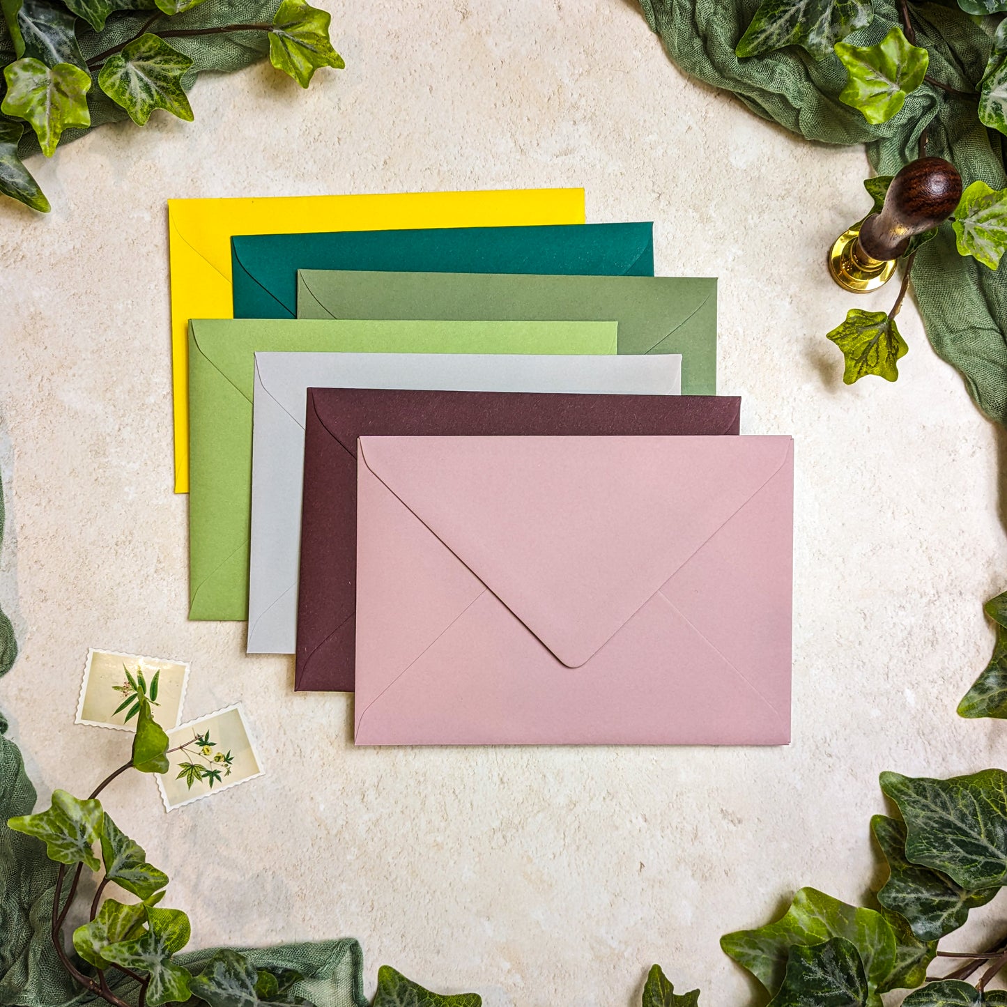 Blush Rose and Eucalyptus Concertina Invitation