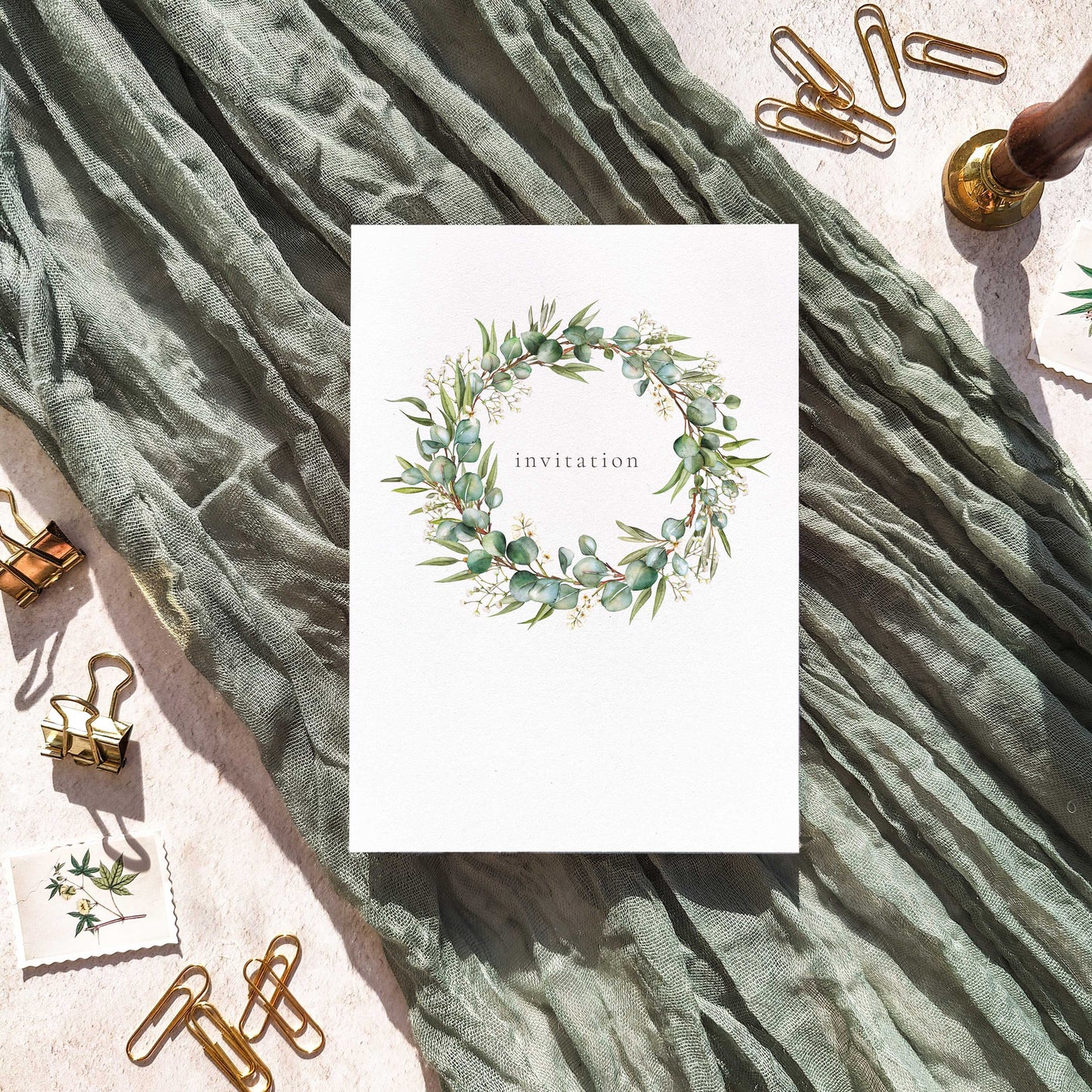 Eucalyptus and Gypsophila Ready To Write Invitations