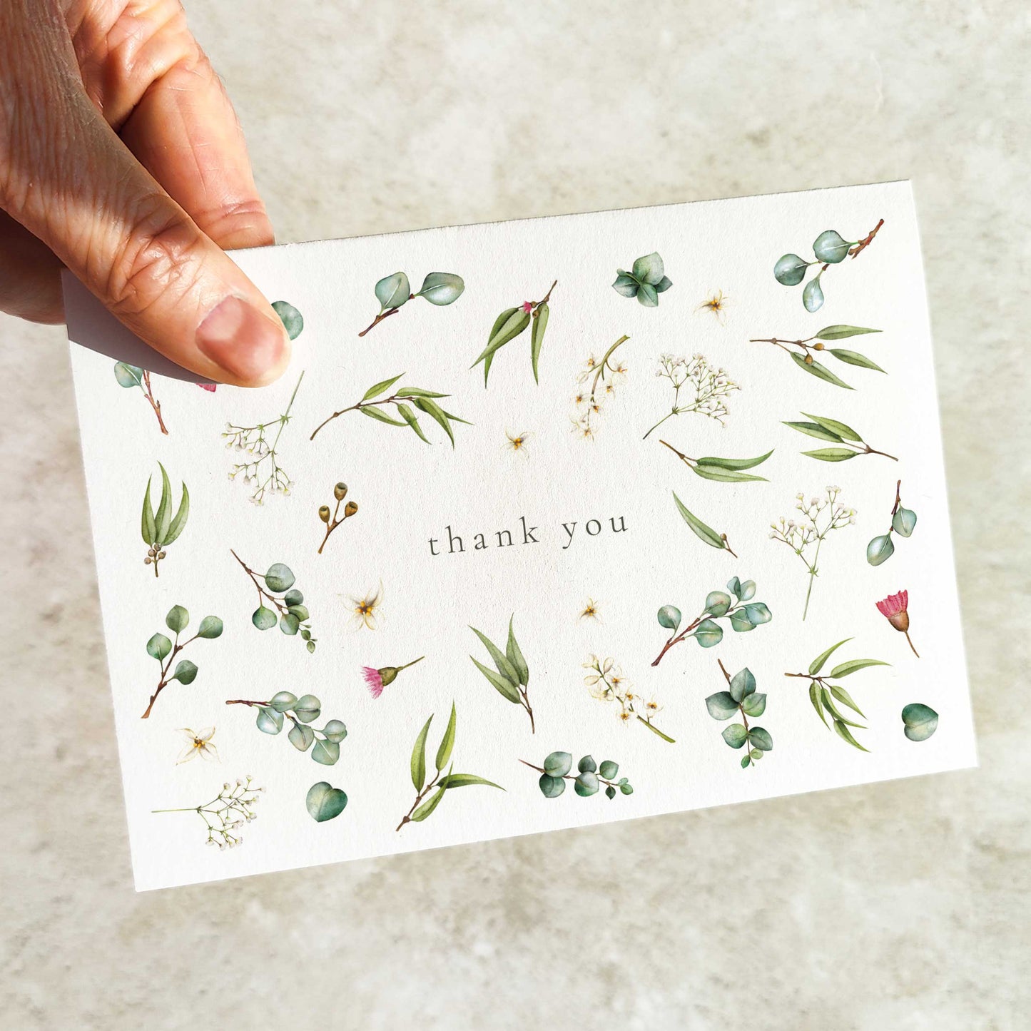 Eucalyptus and Gypsophila Thank You Cards