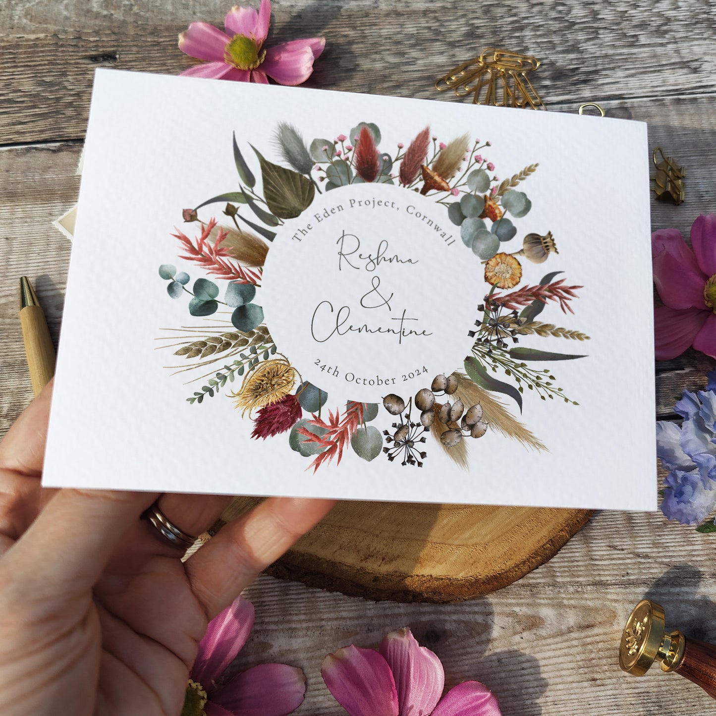 Dried Flowers Wedding Invitation Poster