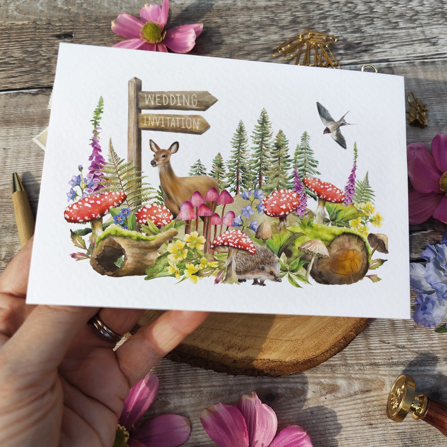 Woodland Animals Wedding Invitation Poster