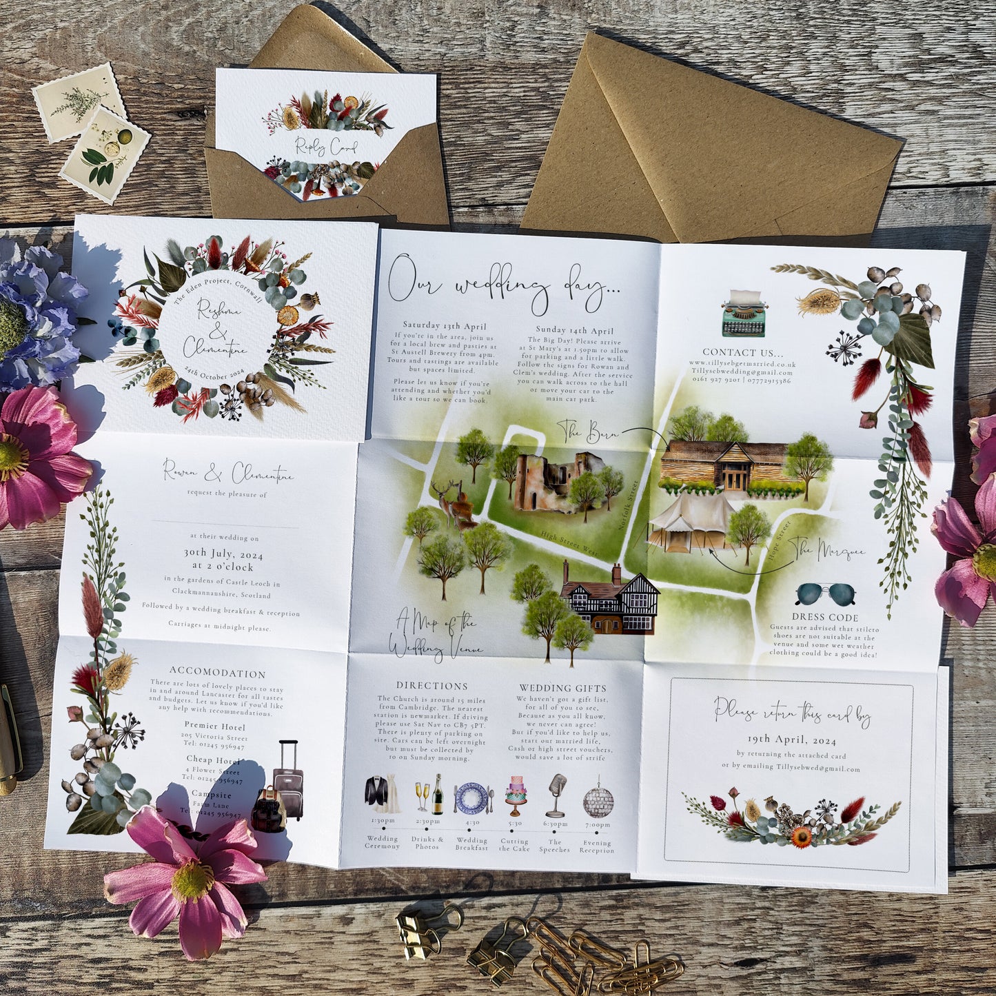 Dried Flowers Wedding Invitation Poster