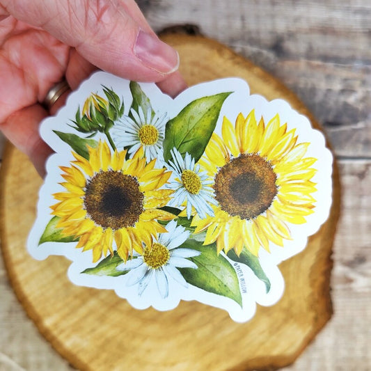 Sunflowers vertical Vinyl Sticker