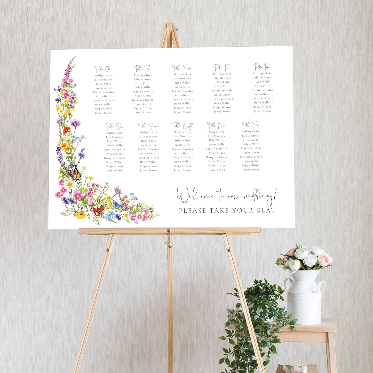 Wildflower Table Plan Board