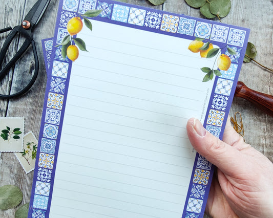 Mediterranean Lemons A5 Notepad