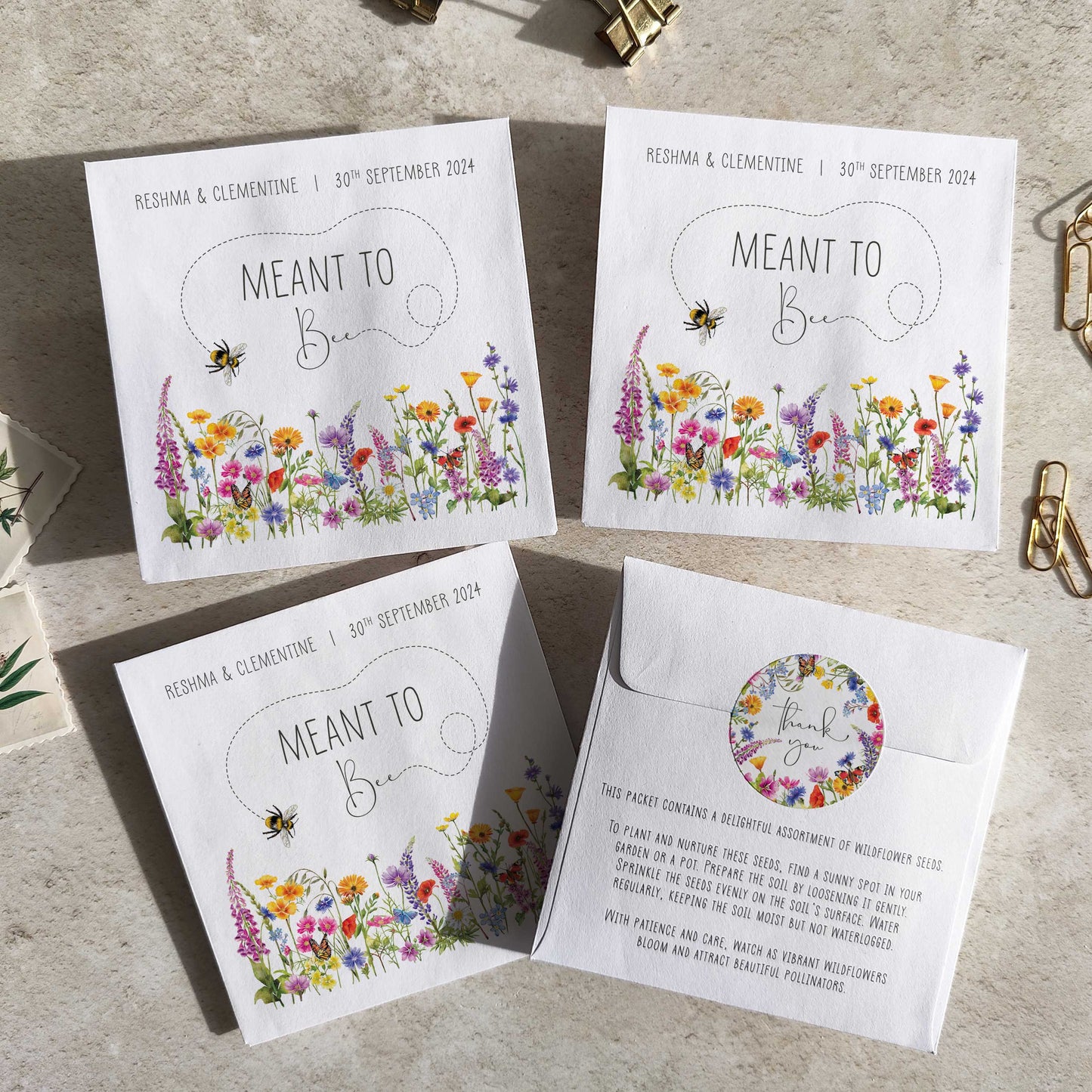 Wildflower Meadow Seed Packet Favours (Meant to bee) (Pack of 10)
