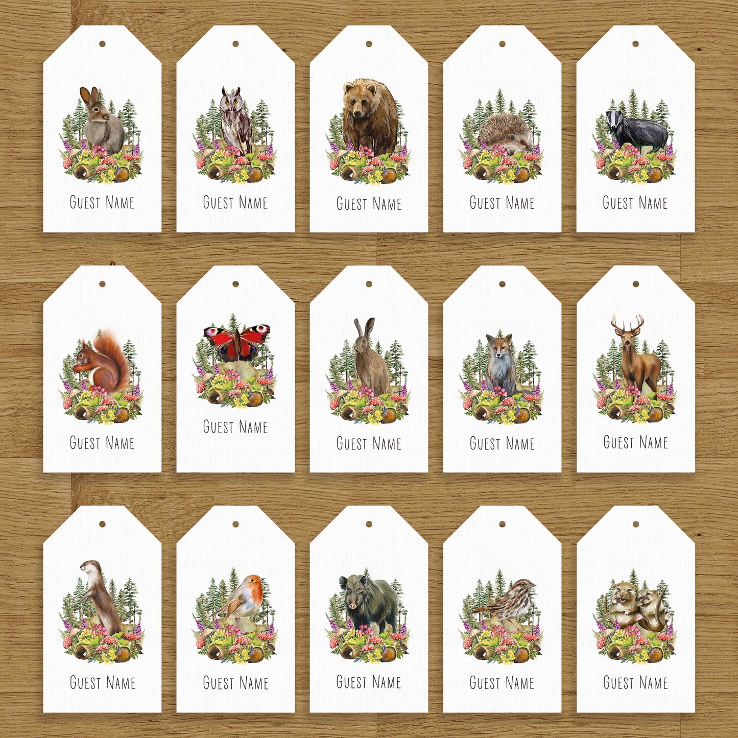 Woodland Animals Luggage Tags
