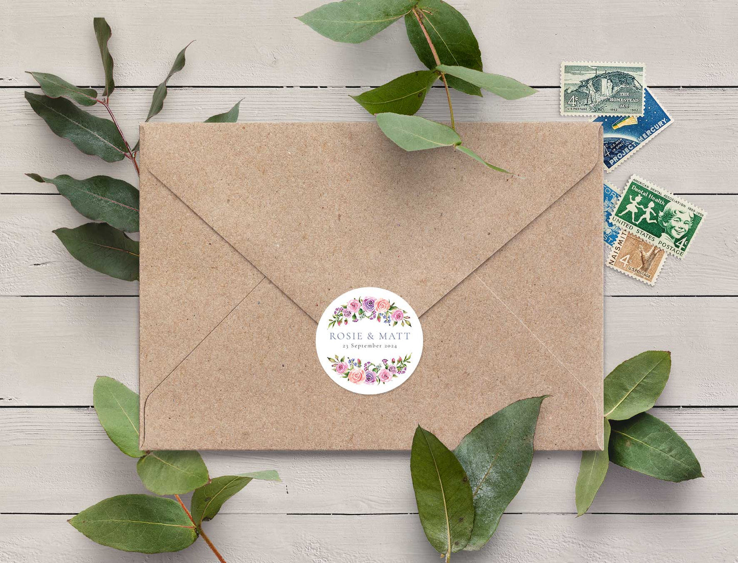 Rose Garden Personalised Stickers (35 stickers)