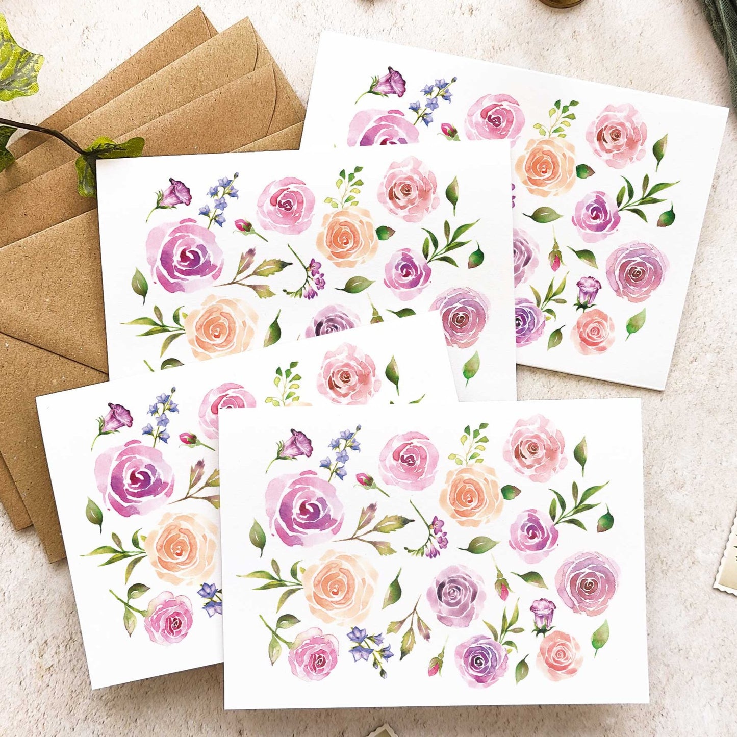 Rose Garden Note Cards & Envelopes