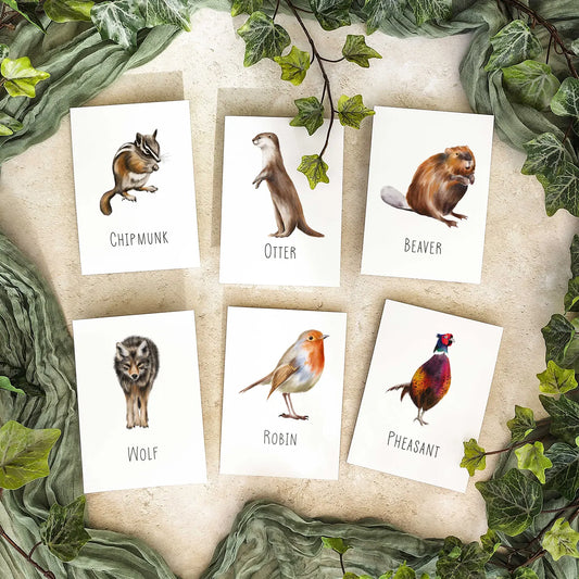 Woodland Animals Plain Table Name Cards