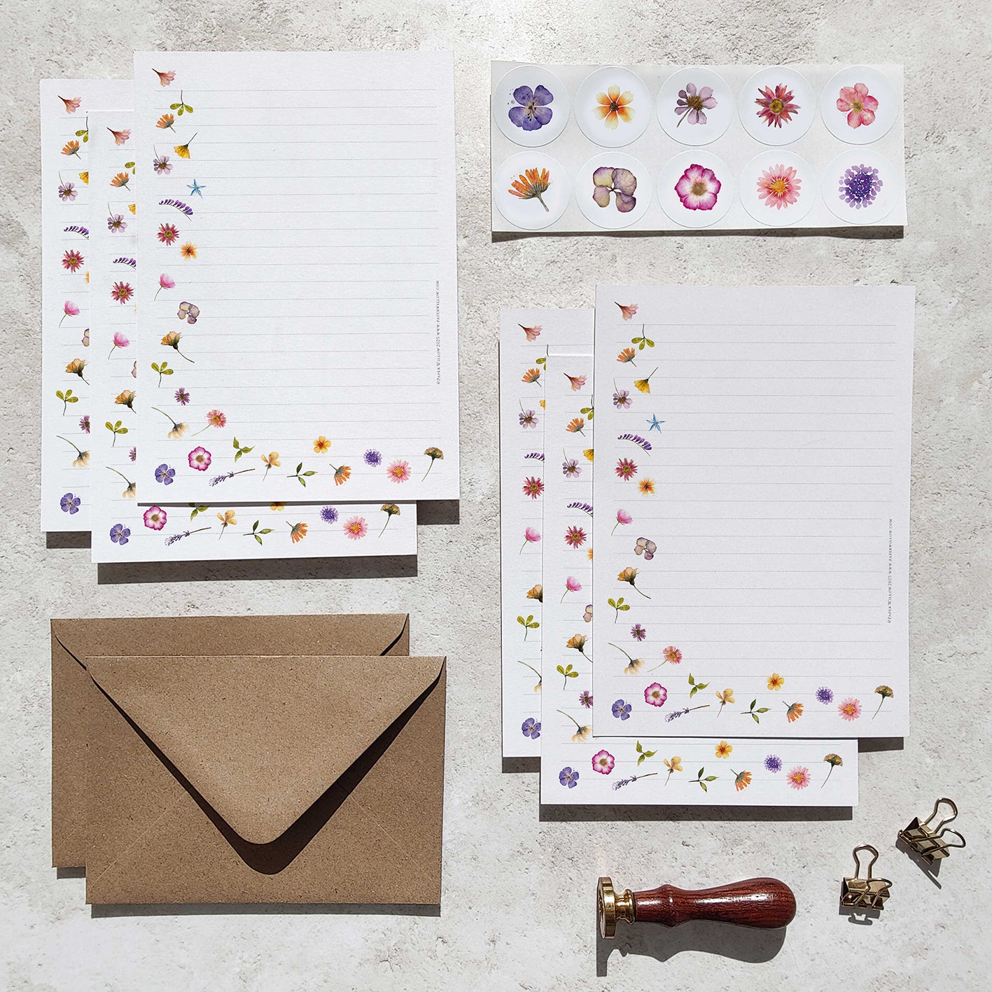 Pressed Wildflowers Letter Writing Set
