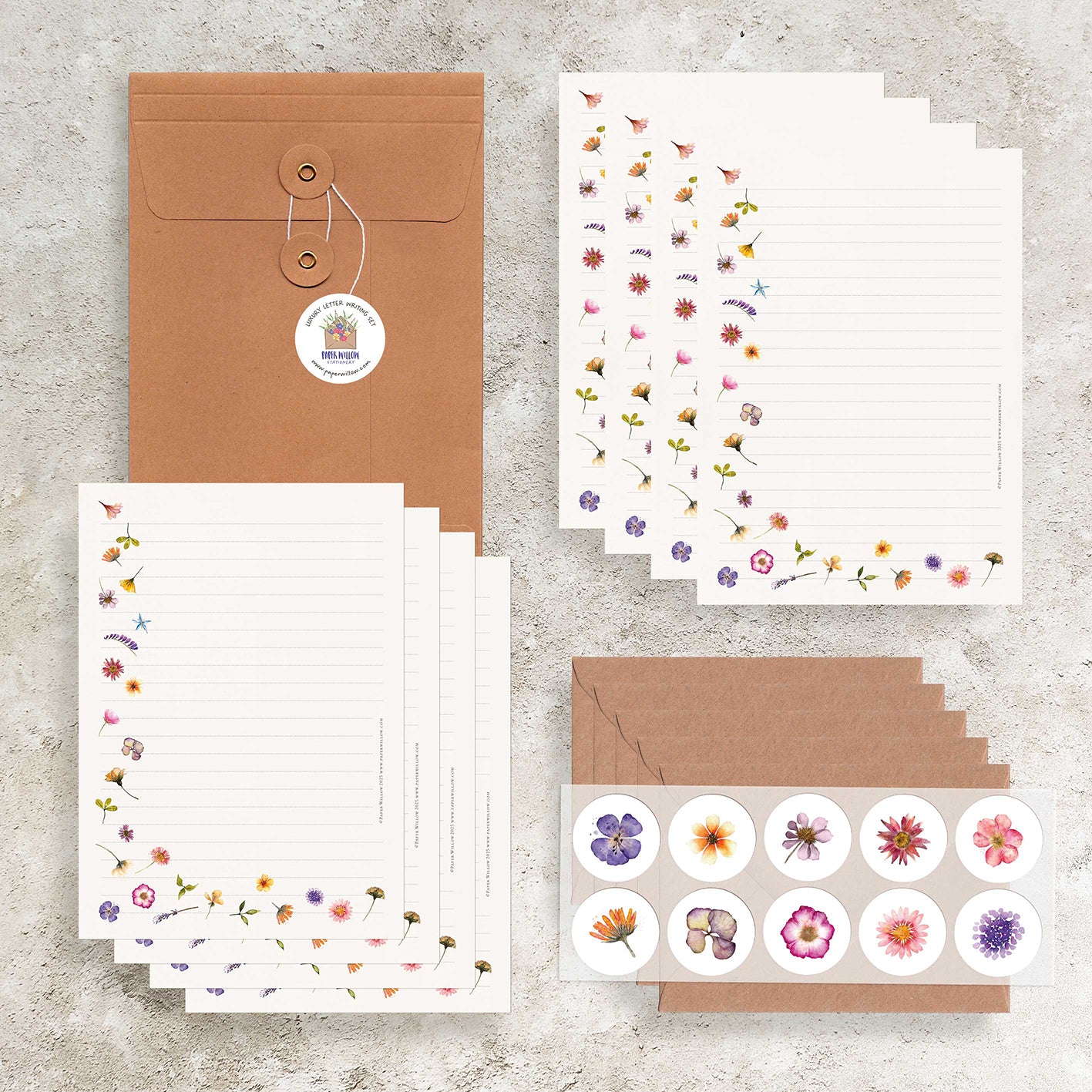 Pressed Wildflowers Letter Writing Set
