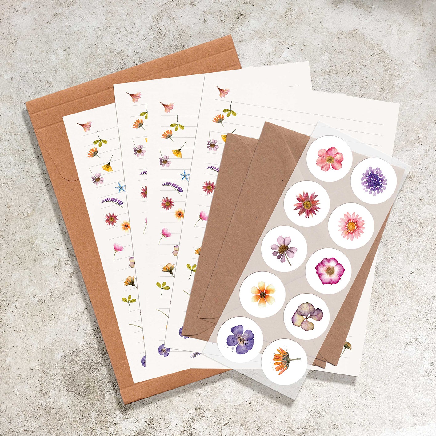Pressed Wildflowers Letter Writing Set