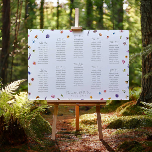 Pressed Wildflowers Table Plan Board