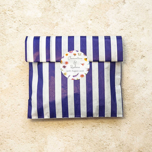 Pressed Wildflowers Personalised Name and Date Stickers (35 stickers)