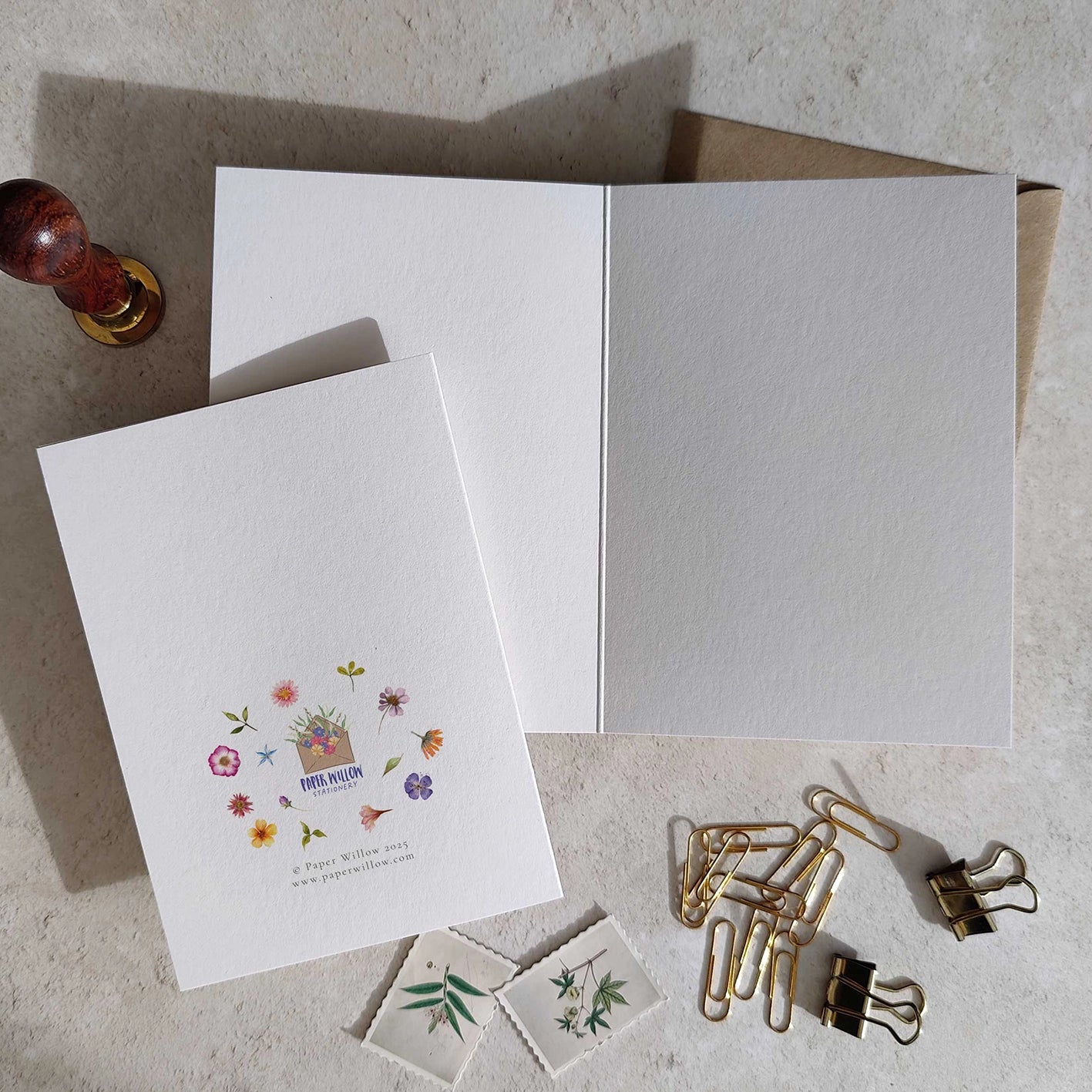 Set of 6 Pressed Wildflowers Note Cards & Envelopes