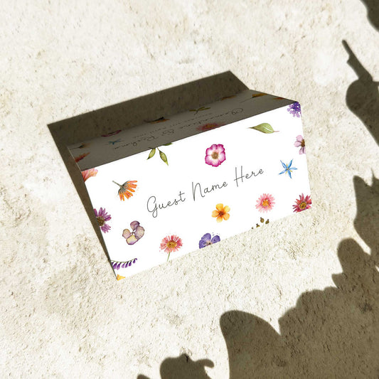 Pressed Wildflowers Place Cards