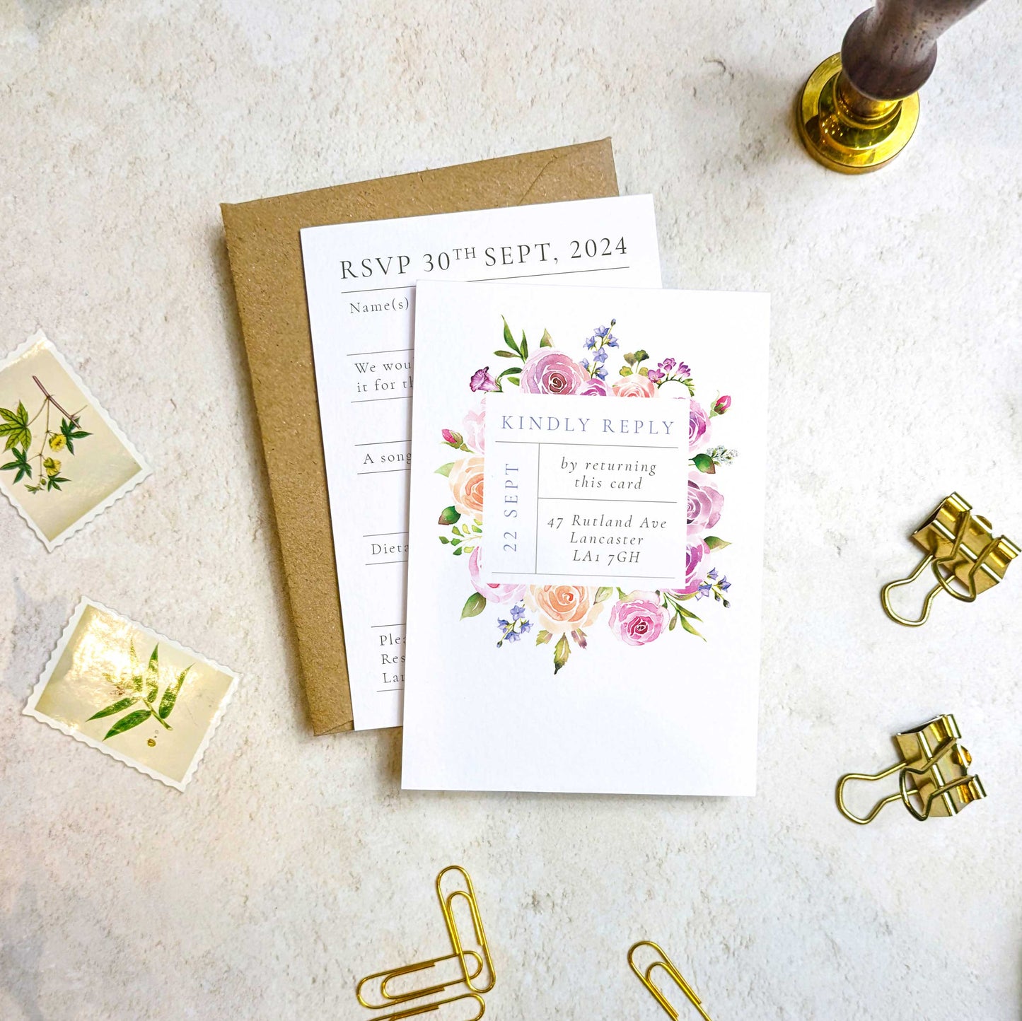 Rose Garden A5 Invitation