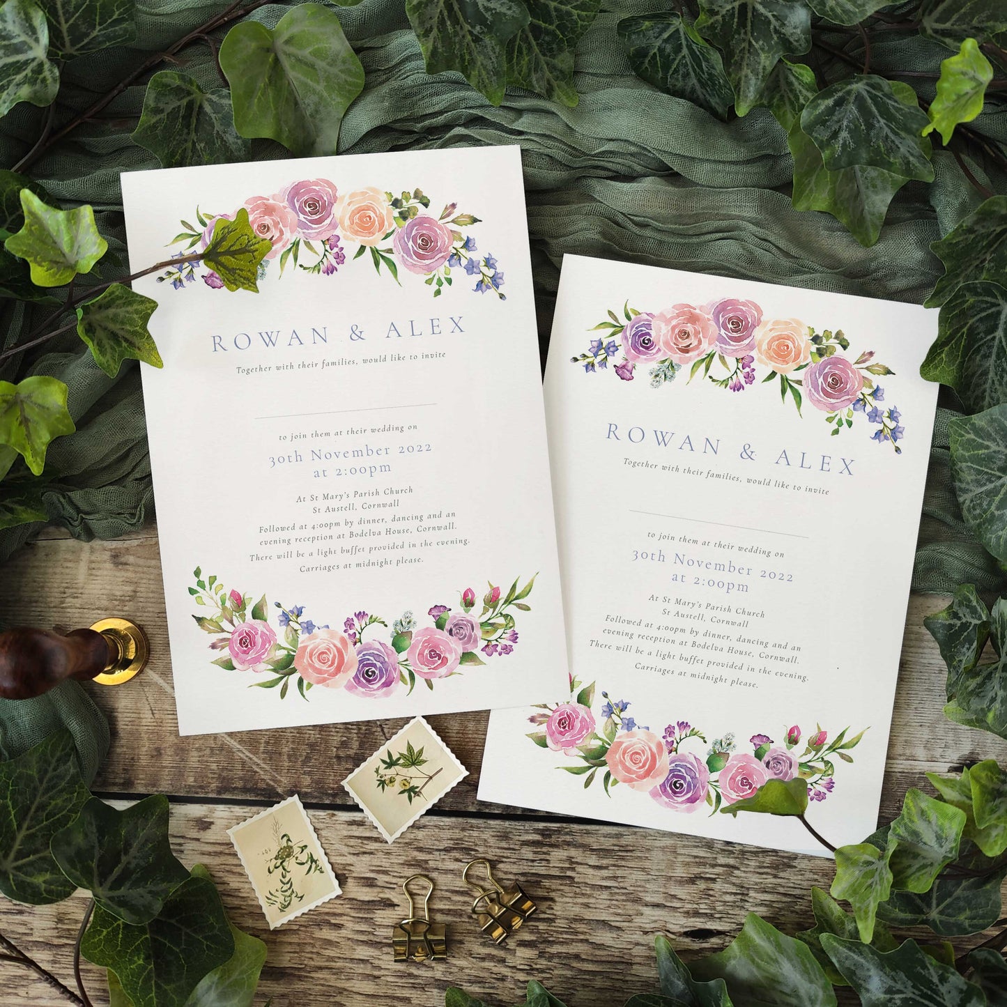 Rose Garden A5 Invitation