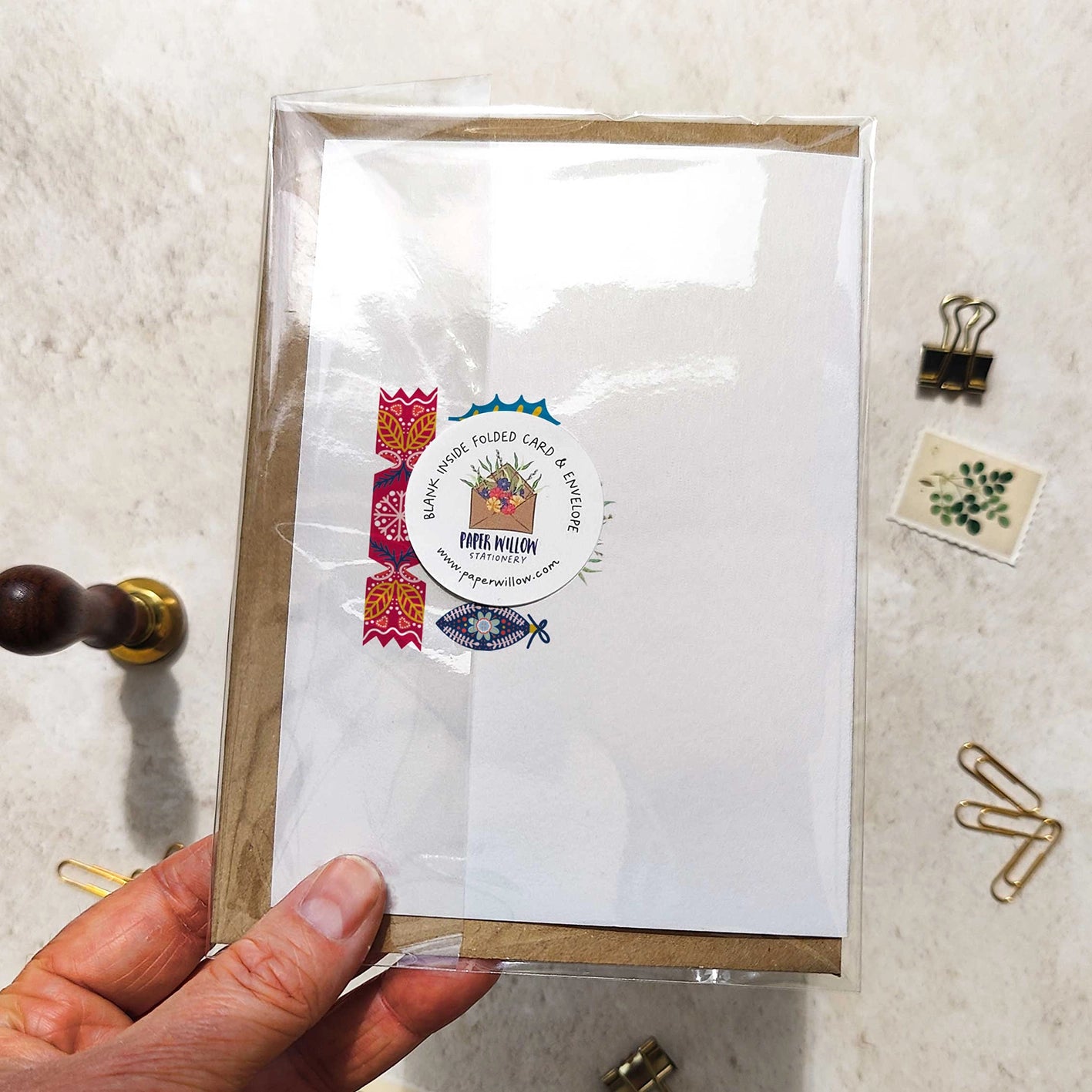Scandinavian Christmas Card & Envelope Deer
