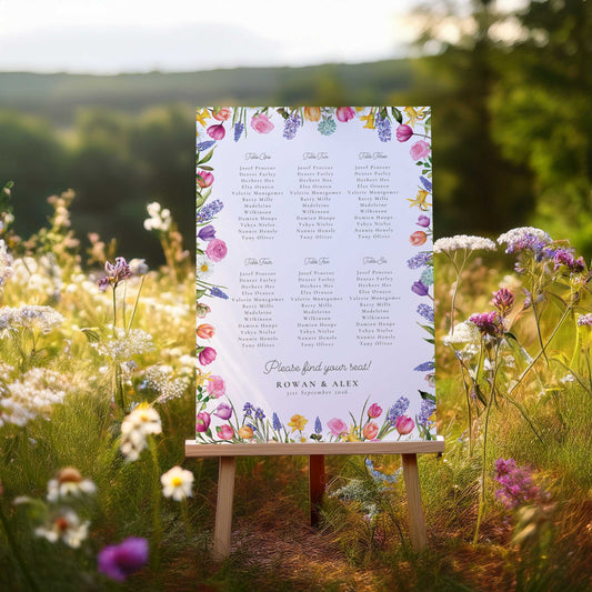 Spring Flowers Table Plan Digital File