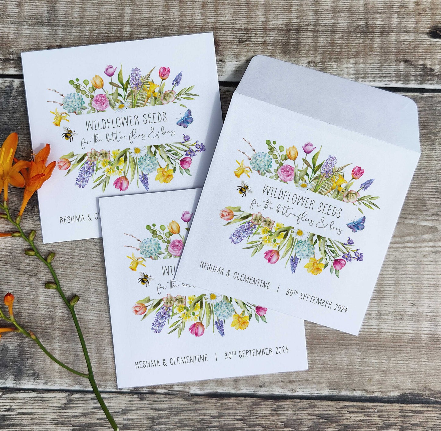 Spring Flowers Seed Packet Favours (Pack of 10)