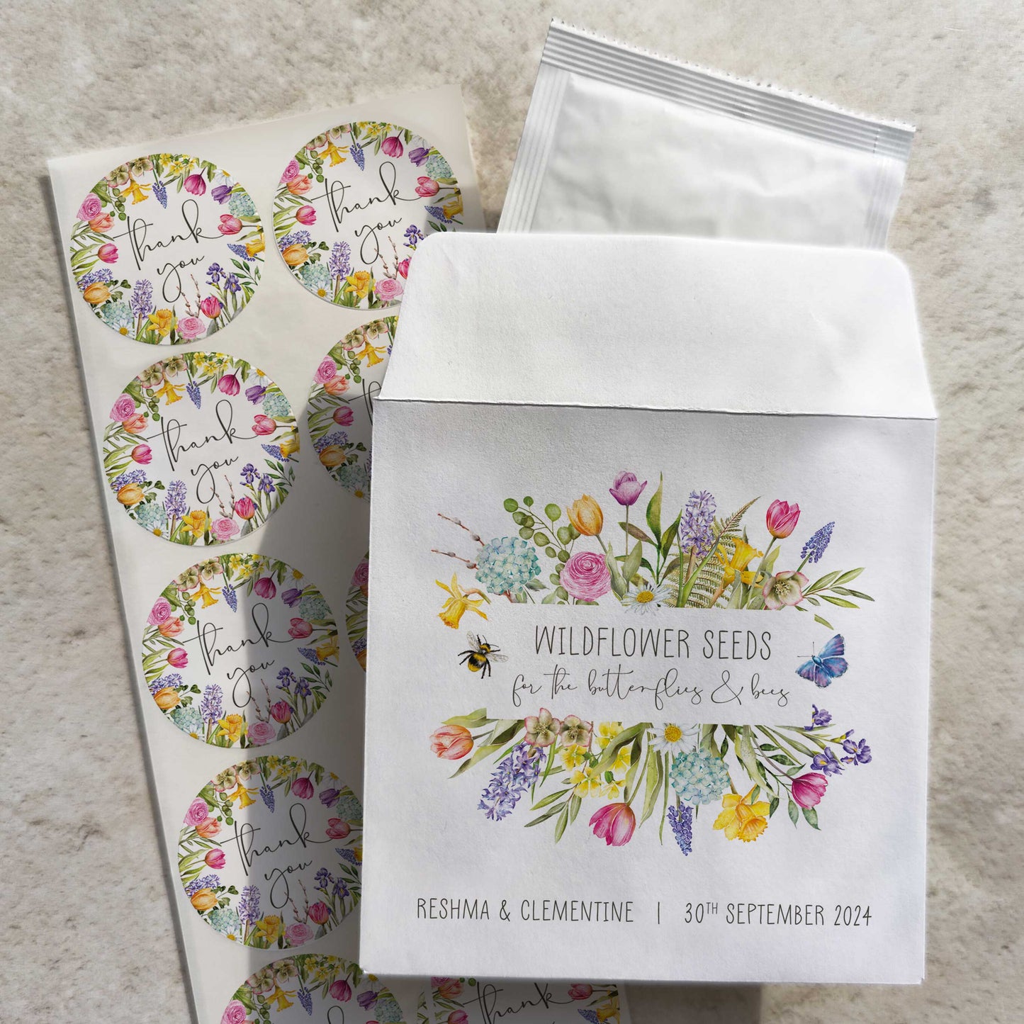 Spring Flowers Seed Packet Favours (Pack of 10)