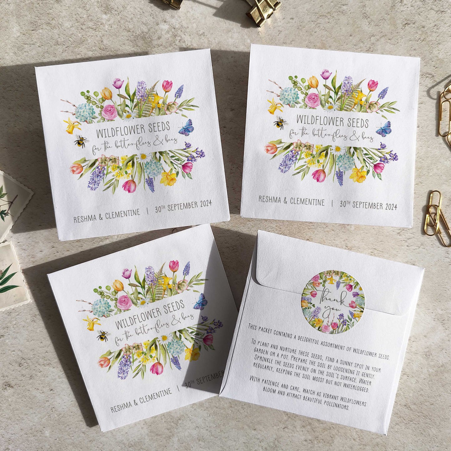 Spring Flowers Seed Packet Favours (Pack of 10)