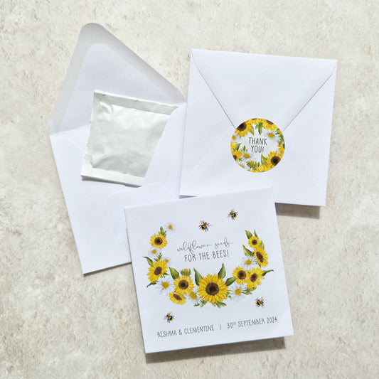 Sunflowers & Daisies Seed Packet Favours (Pack of 10)