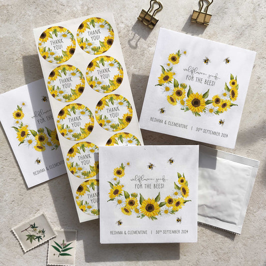Sunflowers & Daisies Seed Packet Favours (Pack of 10)