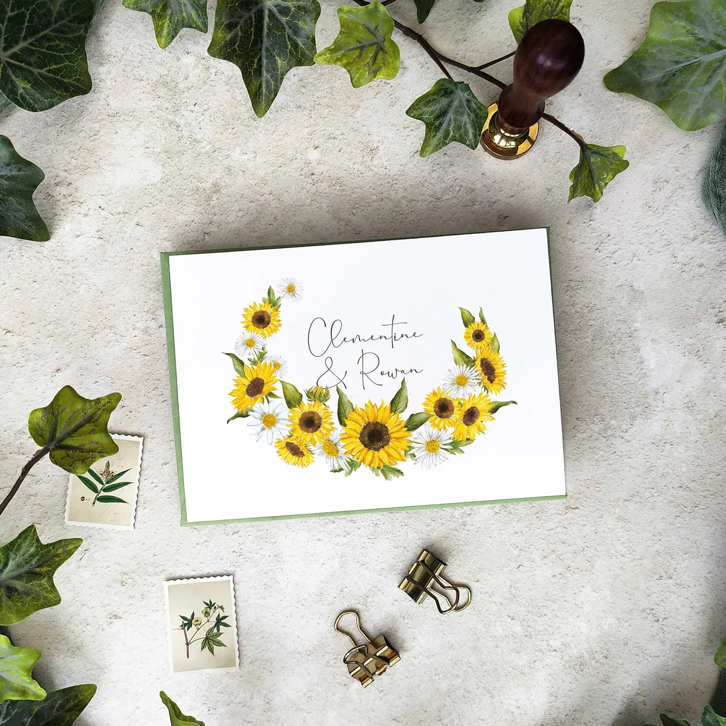 Sunflowers & Daisies Concertina Invitation