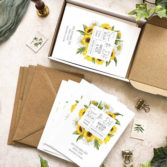 Sunflowers & Daisies Save The Date Card