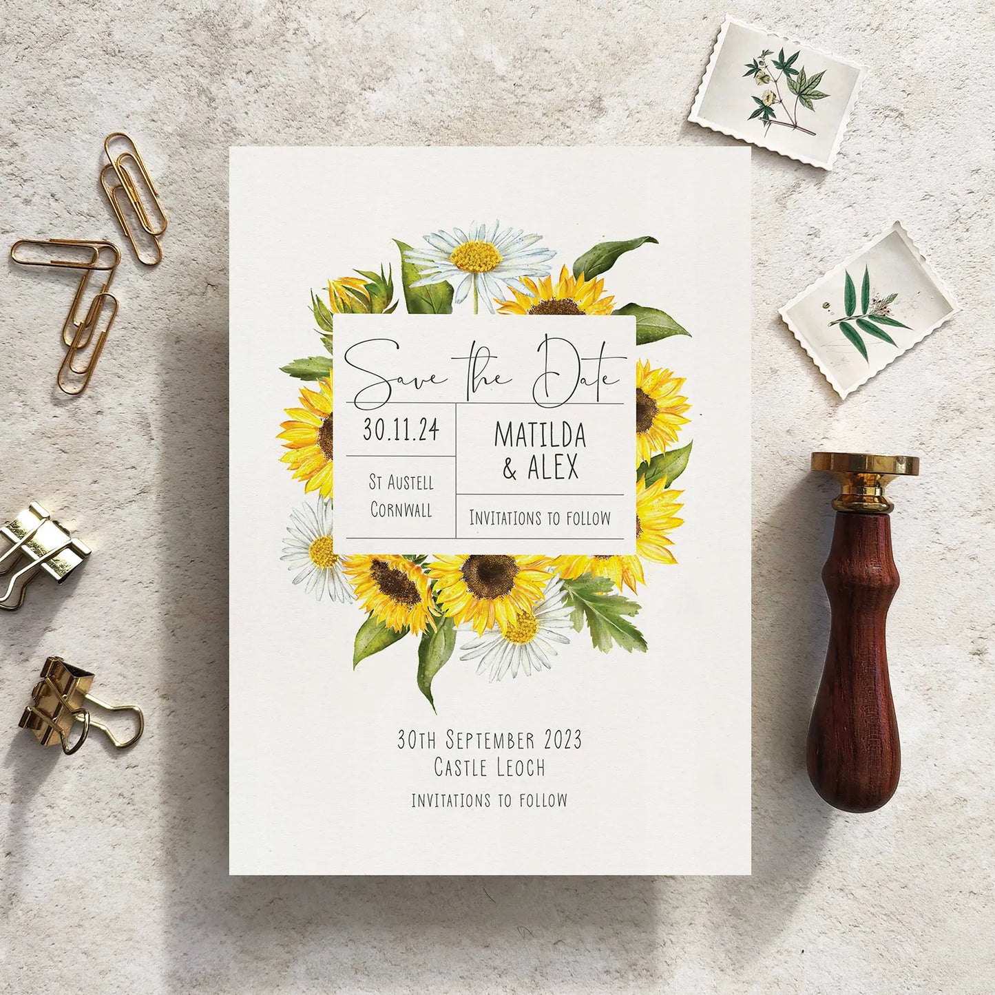 Sunflowers & Daisies Save The Date Card
