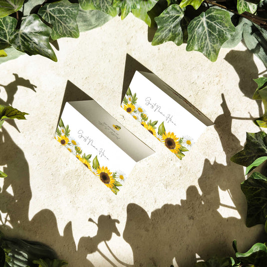 Sunflowers & Daisies Folded Place Cards