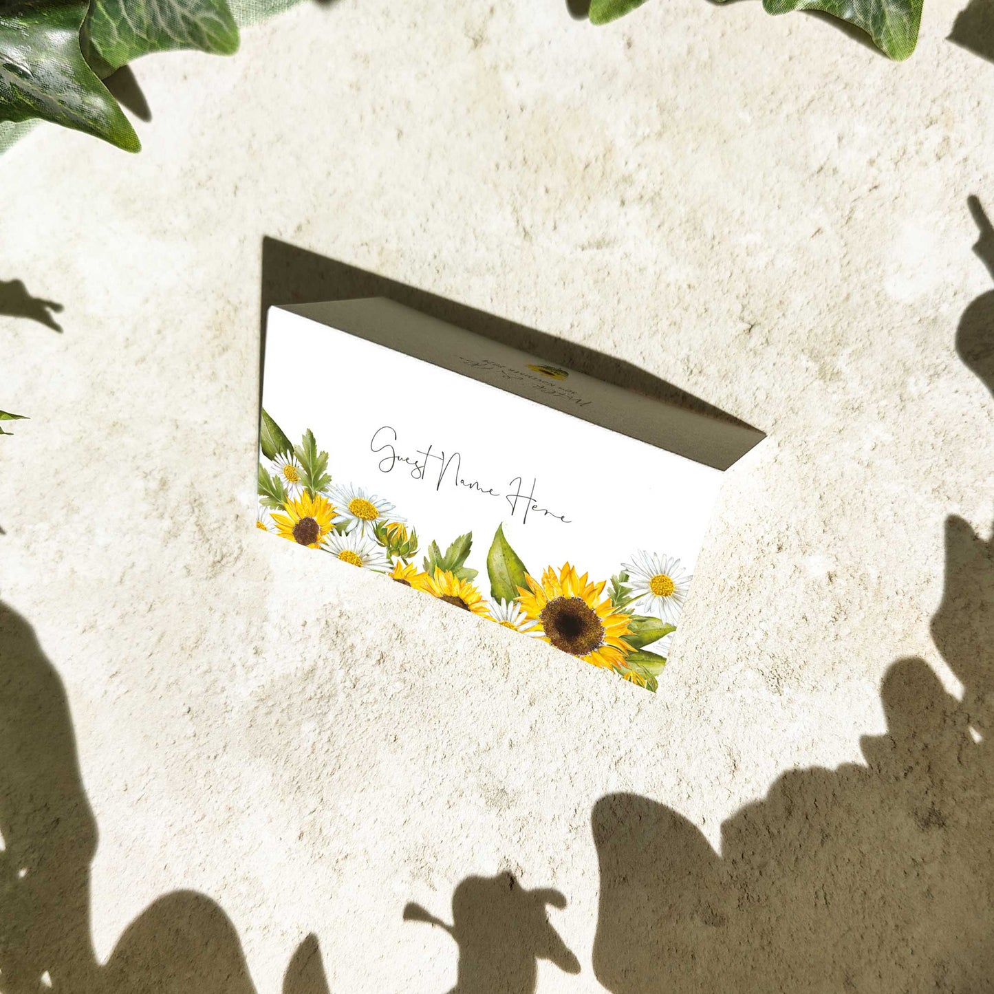 Sunflowers & Daisies Folded Place Cards