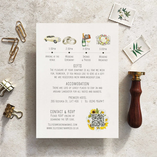 Sunflowers & Daisies Evening Invitation