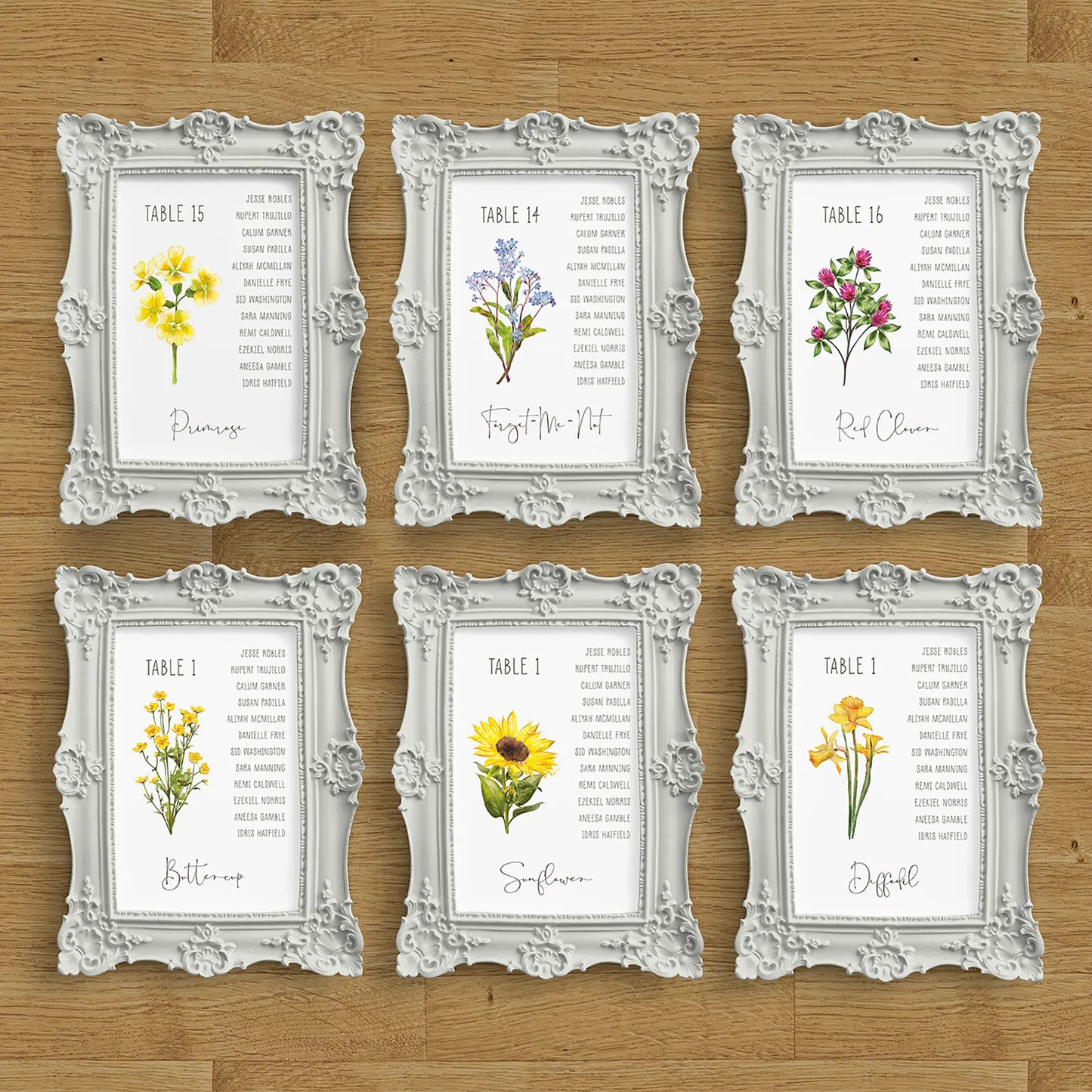 Wildflower A5 Table Plan Cards