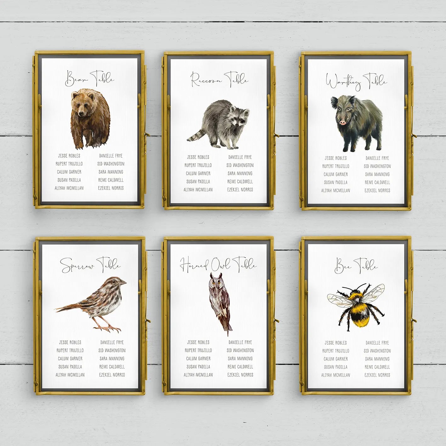 Woodland Animal A5 Table Plan Cards