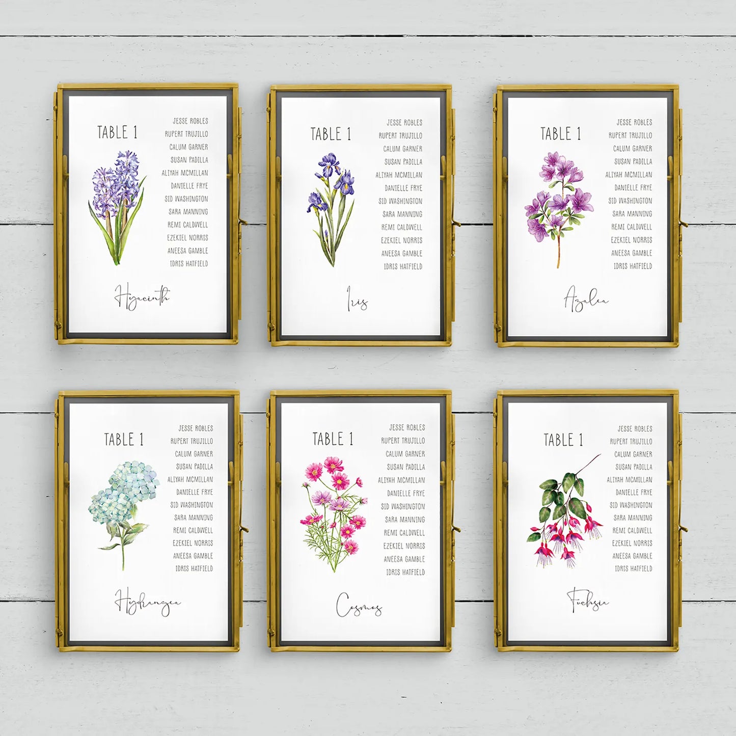 Wildflower A5 Table Plan Cards