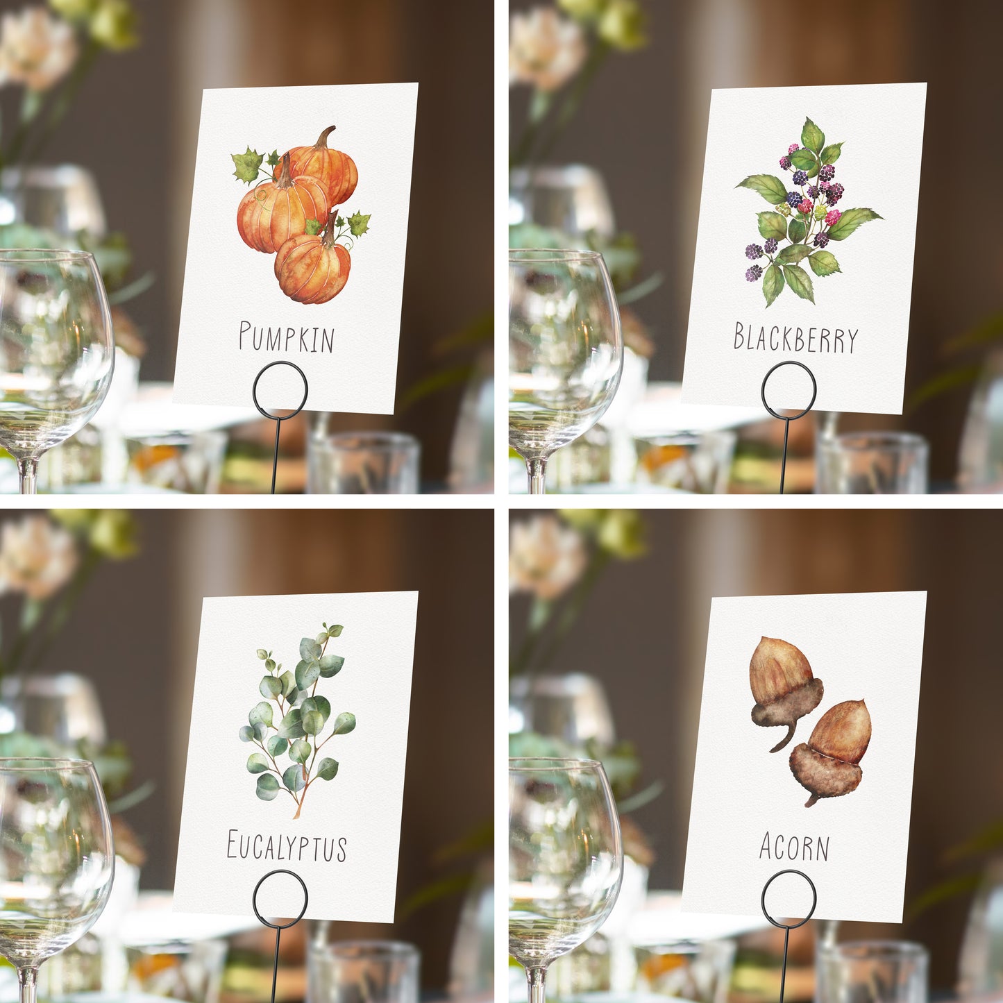 Christmas Watercolour Table Name Cards