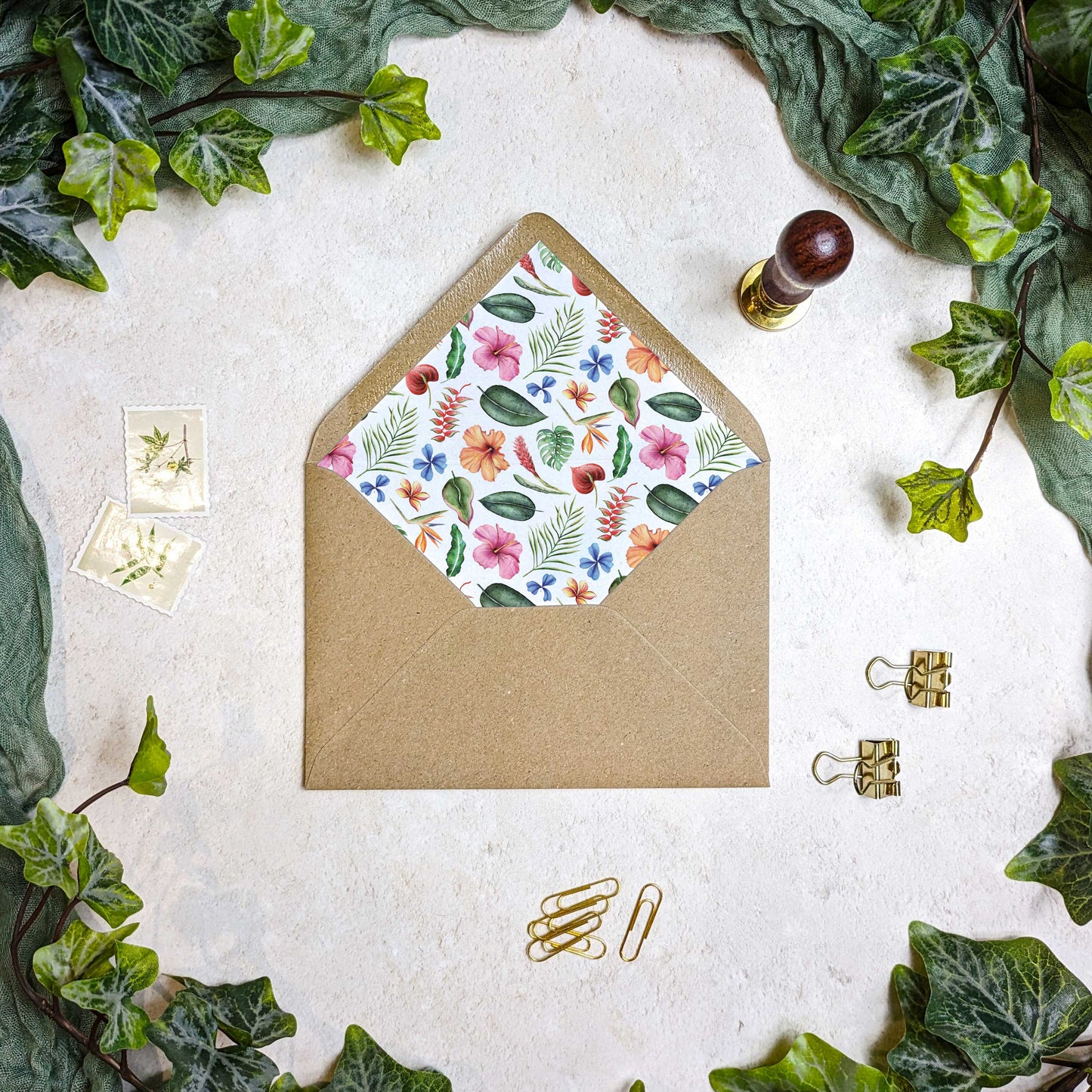 Tropical Concertina Invitation