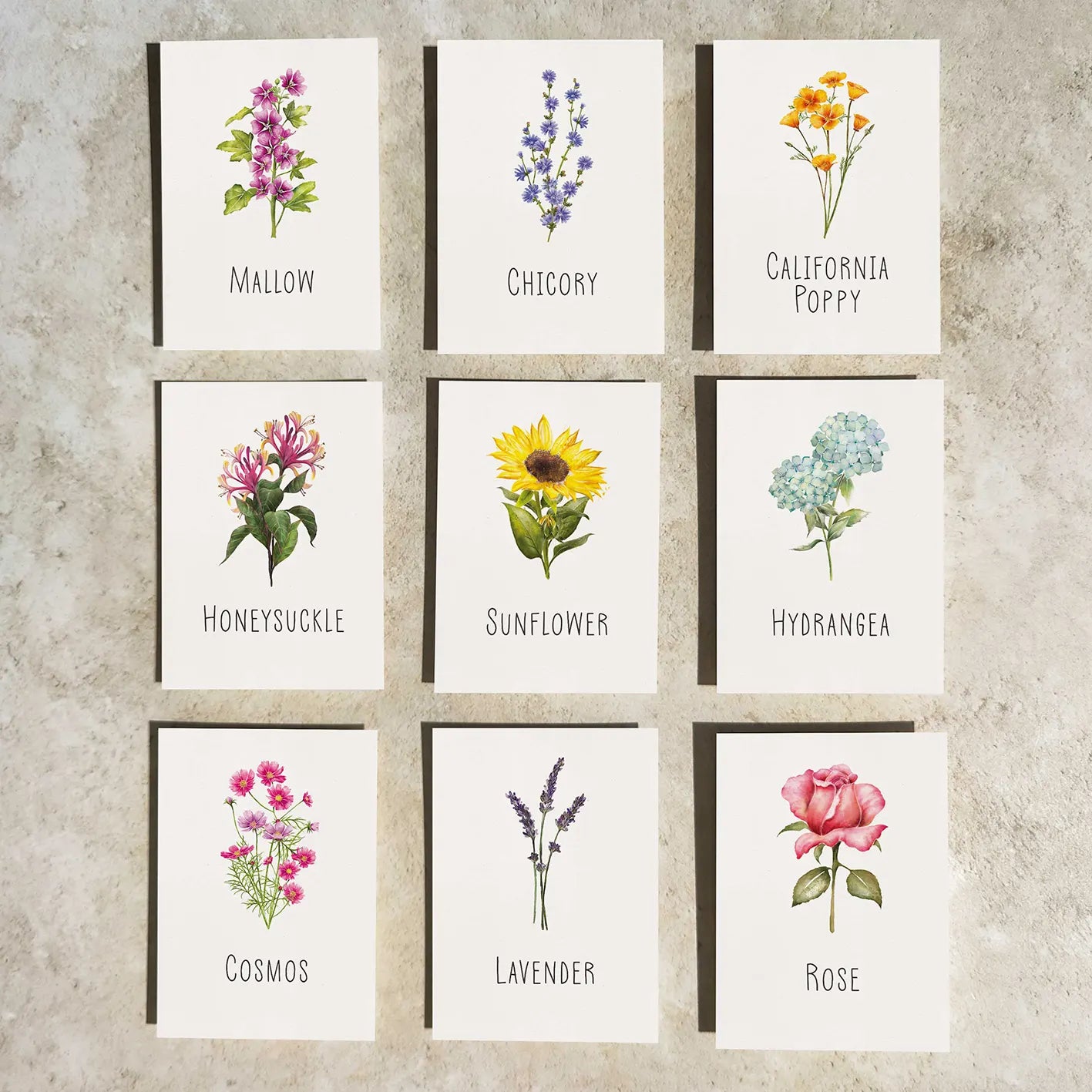 Flower Table Name Cards