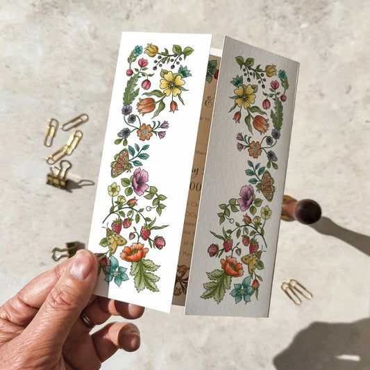 Vintage Retro Floral Gatefolded A6 Wedding Invitation