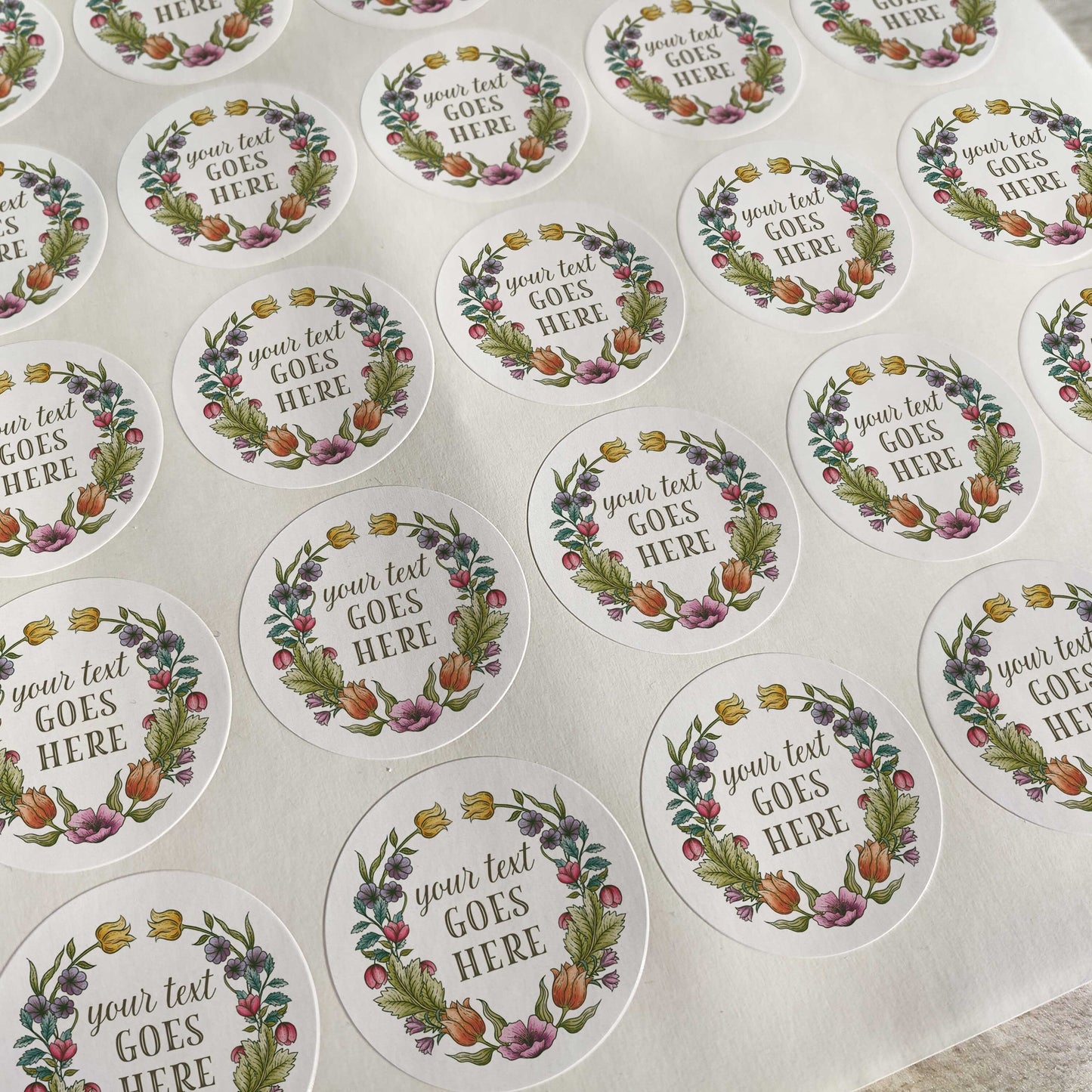 Vintage Retro Floral Personalised Love is Sweet Stickers (35 stickers)