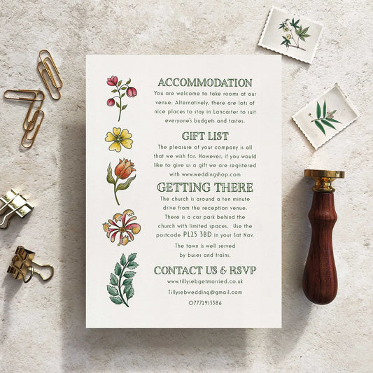 Vintage Retro Floral Evening Wedding Invitation
