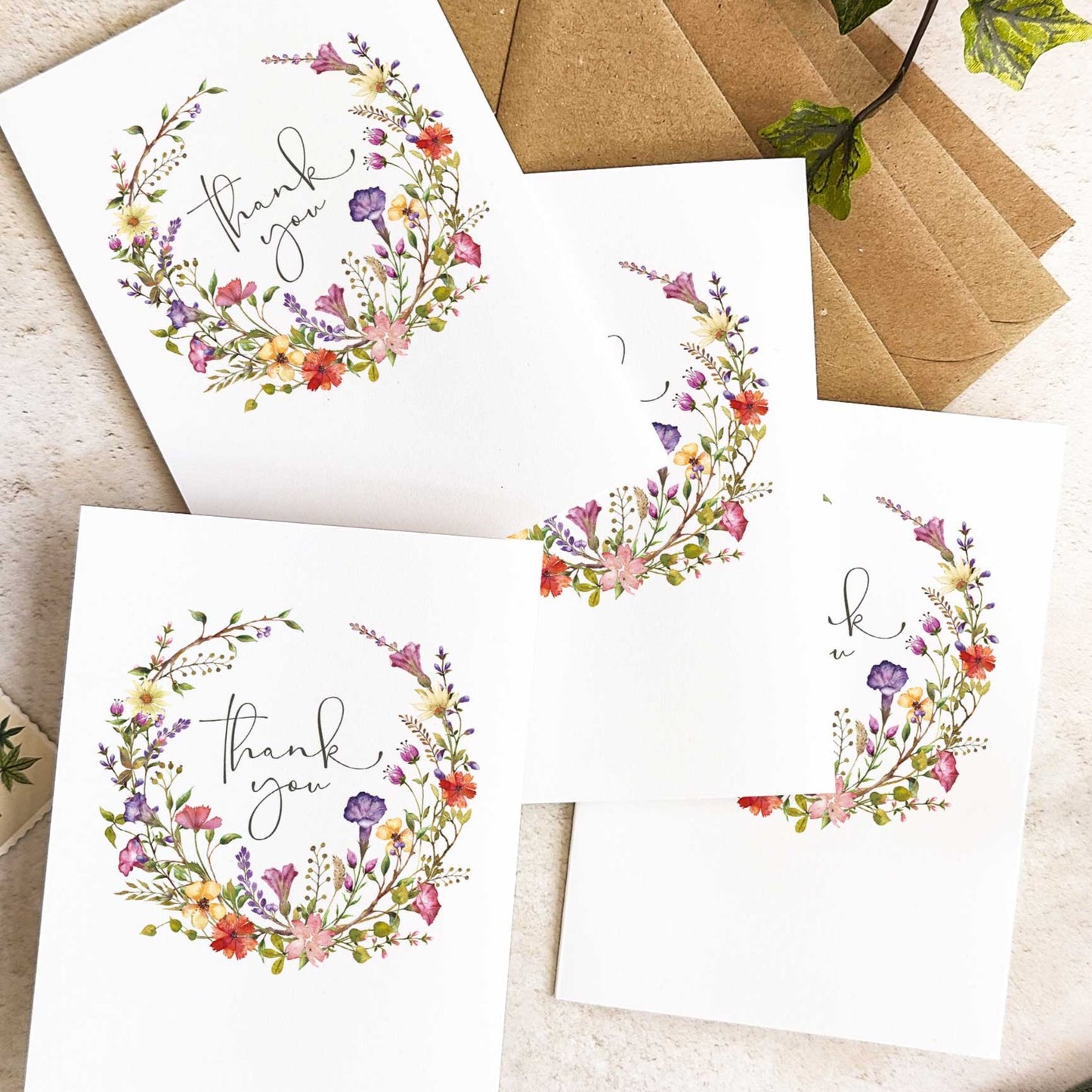 Delicate Wildflower Thank You Cards