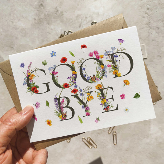 Wildflower Letters Goodbye Card and Envelope