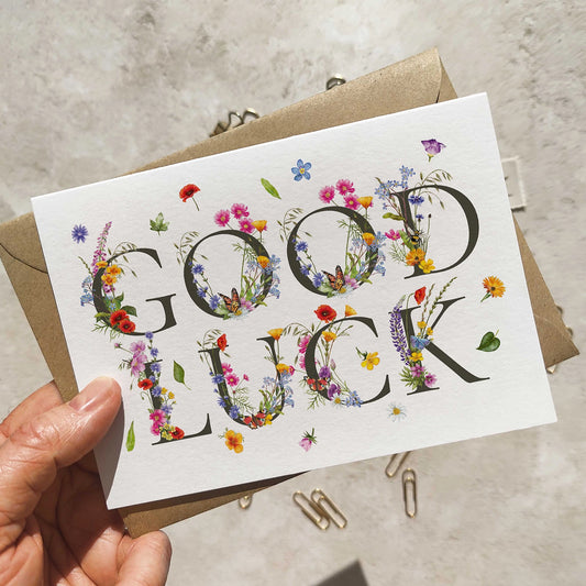 Wildflower Letters Good Luck Card and Envelope