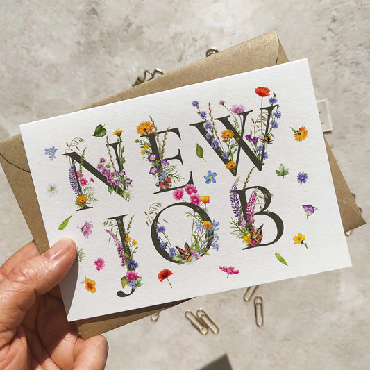 Wildflower Letters New Job Card and Envelope